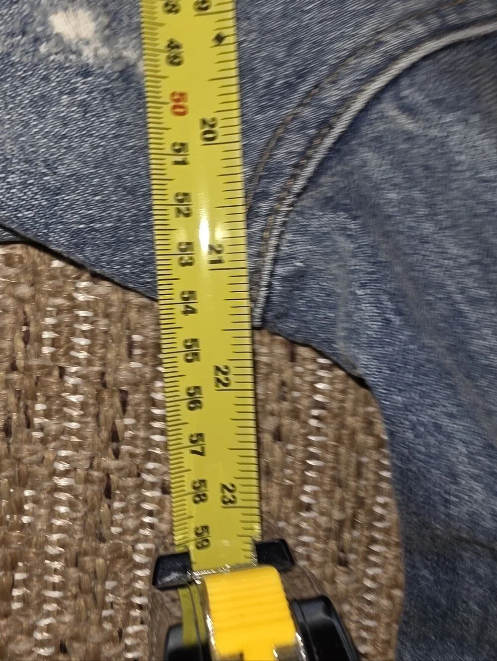 Upcycled Better Quality Distressed Denim Jean Jacket Size Medium